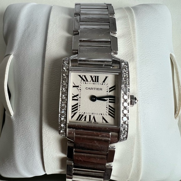 Cartier French tank watch with diamonds and sapphire - Picture 5 of 6